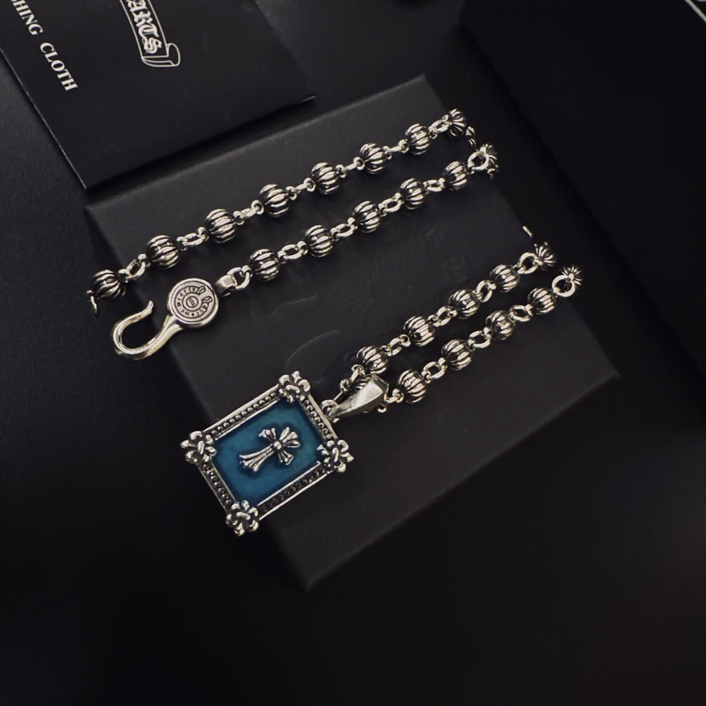 Chrome Hearts Silver Cross Pendant Necklace